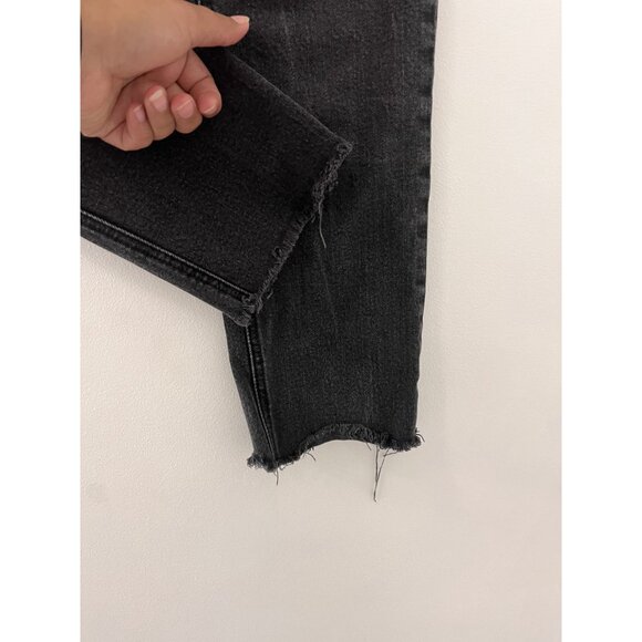 Womens Reformation Charcoal Gray Straight Leg Raw Hem Jeans size 28 - Picture 4 of 8